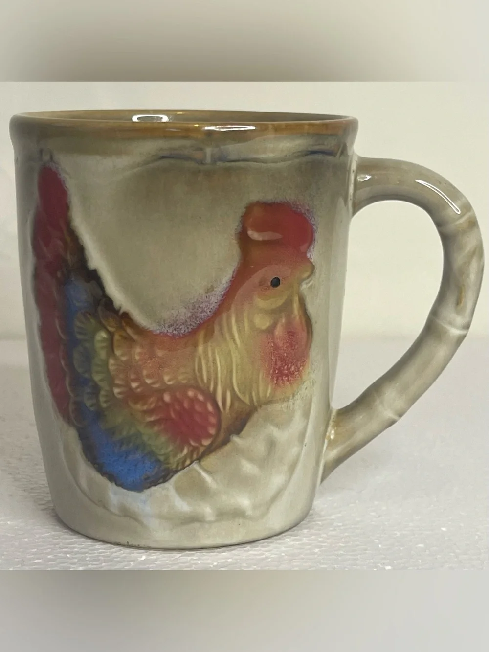 VTG Otagiri Style Colorful Rooster Chicken Country Farmhouse Coffee Tea Cup Mug